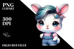 Cute Baby Bunny with Cool Haircut PNG Product Image 2