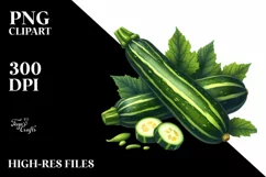 Watercolor Zucchini Sticker | Clipart Product Image 3