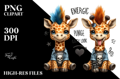 Punk Baby Giraffe with Goofy Smile PNG Product Image 2