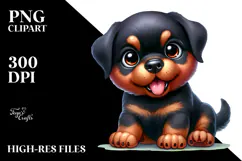 Baby Rottweiler with Big Eyes PNG Product Image 2