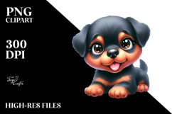 Baby Rottweiler with Big Eyes PNG Product Image 2