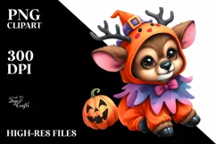Cute Baby Elk Halloween Clipart Product Image 3