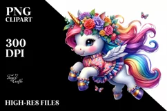 Jumping Baby Unicorn PNG Product Image 3