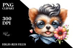 Funny Baby Dog with Cool Hair, High-Quality PNG Product Image 2