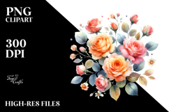 Colorful Red Roses Glossy Petals PNG Product Image 2