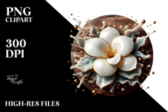 Abstract Glossy Gardenia PNG Product Image 2