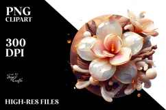 Abstract Glossy Gardenia PNG Product Image 2