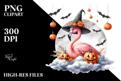 Flamingo Dressed for Halloween, PNG Product Image 2