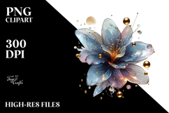 Abstract Lobelia with Golden Insertions, Transparent PNG Product Image 2