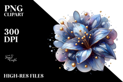 Abstract Lobelia with Golden Insertions, Transparent PNG Product Image 2