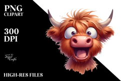 Expressive Highland Cow PNG Product Image 2
