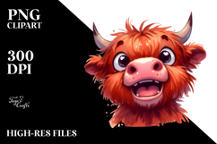Expressive Highland Cow PNG Product Image 2