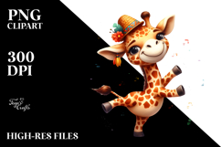 Funny Watercolor Giraffe Dancing Product Image 2