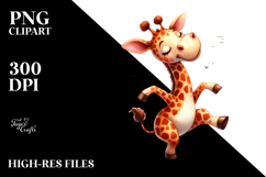 Funny Watercolor Giraffe Dancing Product Image 2