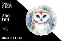 Washed Watercolor Simple Owl PNG Product Image 2
