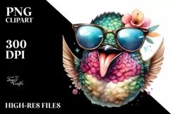 Funny Hummingbird Victory Sign | Sublimation Clipart Product Image 3