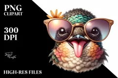 Funny Hummingbird Victory Sign | Sublimation Clipart Product Image 3
