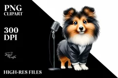 Pop Singer Shetland Sheepdog | Sublimation | Clipart Product Image 3