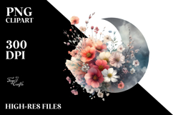 Watercolor Flower with Spring Flowers PNG Product Image 2