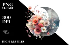 Watercolor Flower with Spring Flowers PNG Product Image 2
