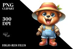 Bear Sun Hat Excited Clipart Product Image 2