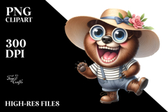 Bear Sun Hat Excited Clipart Product Image 2