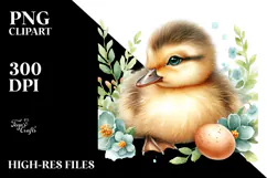 Cute Baby Duck Sitting PNG Product Image 2