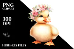Cute Baby Duck Sitting PNG Product Image 2