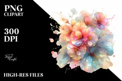Shiny Begonia Watercolor Splash PNG Product Image 3
