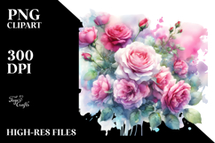Vibrant Pink Roses PNG Product Image 2