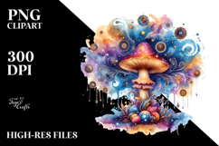 Vibrant Celestial Mushroom, PNG Product Image 2