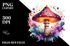 Vibrant Magical Celestial Mushroom PNG Product Image 2