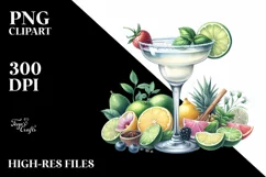 Watercolor Margarita Sticker | Clipart Product Image 1