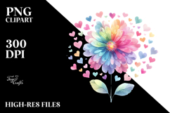 Simple Flower with Hearts PNG Product Image 2