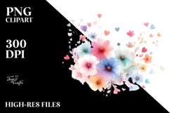Colorful Digital Painting with Simple Watercolor Flower PNG Product Image 2