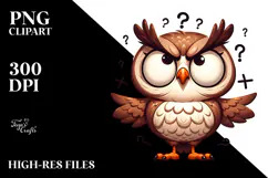 Cartoony Digital Owl PNG Product Image 2