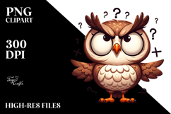 Cartoony Digital Owl PNG Product Image 2
