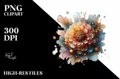 Glossy Marigold Watercolor Splash PNG Product Image 1