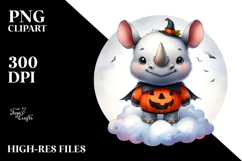 Cute Baby Rhino Halloween PNG Product Image 2