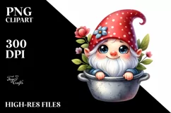 Cute Smiling Gnome Clipart, High-Resolution PNG Product Image 1