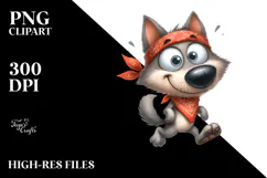 jumping Wolf with Sparkling Eyes PNG Product Image 2