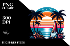 Retro Tropical Gnome Sunset PNG Product Image 2