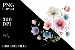 Cute Flower Watercolor PNG Product Image 2