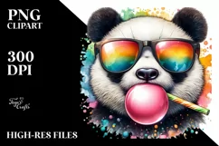 Quirky Colorful Panda, High Detail | Sublimation Clipart Product Image 3