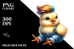 Cute Baby Chicken with Cool Haircut PNG Product Image 2