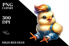 Vibrant Baby Chicken with Cool Haircut PNG Product Image 2