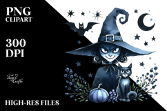 Evil Witch with Cat PNG Product Image 2