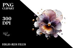 Abstract Pansy with Golden Insertions, Transparent PNG Product Image 2
