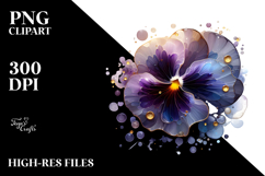 Abstract Pansy with Golden Insertions, Transparent PNG Product Image 2