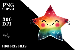 Smiling Star Hearts PNG Product Image 2